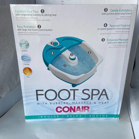 Conair Foot Spa With Bubbles Massage & Heat NIB New in Box - Picture 2 of 7